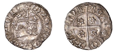 David II (1329-1371), First coinage, Second issue, Sterling, mm. cross pattÃ©e, bust left wit...