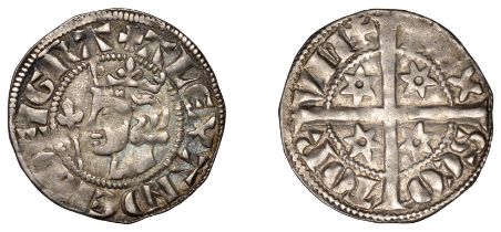 Alexander III (1249-1286), Second coinage, Sterling, class Mb2/B mule, mm. plain cross on ob...