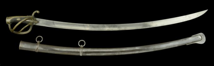 A French Light Cavalry Sabre M.AnXI (1802). A particularly fine example, the 90cm blade ret...