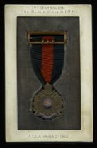A Black Watch Regimental Medal, bronze and enamel, unnamed, with top bronze riband buckle, h...