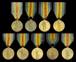 Victory Medal 1914-19 (9) (21378 Dvr. G. McLaren. R.A.; 1027 Gnr. T. McLaren. R.A.; WR-33828...