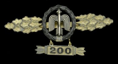 A Luftwaffe Clasp for Short Range Night Fighter Aircraft in Gold with Numbered Pendant for 2...