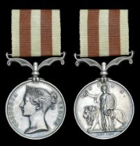 The Indian Mutiny medal awarded to Mr William Johnson, Uncovenanted Civil Service, attached...