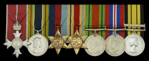 A Second War M.B.E., post-War C.P.M. for Gallantry group of seven awarded to Major P. Beverl...