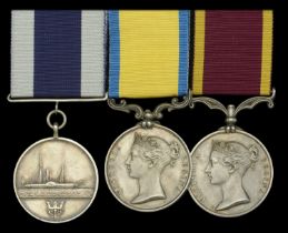 An extremely rare Baltic and China War campaign group of three awarded to 1st Engineer J. Ur...