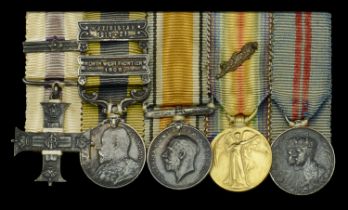 A Great War M.C. and Second Award Bar group of five miniature dress medals worn by Lieutenan...