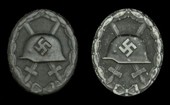 1939 Black Wound Badges. Two examples, the first a very good quality example, maker's mark...