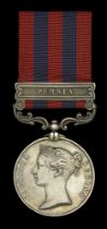 India General Service 1854-95, 1 clasp, Persia (J. B. Tucknutt, 14th. King's Lt. Dgns.) susp...