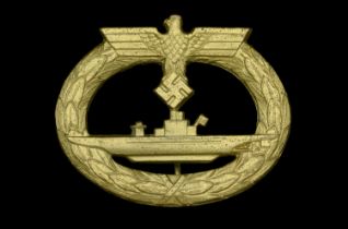 Germany, Third Reich, Kriegsmarine U-Boat Badge, retaining all original finish, with maker's...