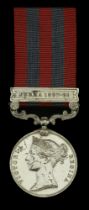 India General Service 1854-95, 1 clasp, Burma 1887-89 (5737 Pte. J. Smith 4th. Bn. Rif. Brig...