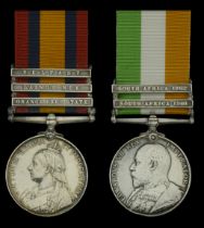 Pair: Private N. McLaren, 18th Hussars Queen's South Africa 1899-1902, 3 clasps, Orange F...