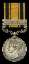 The Zulu War Medal awarded to Conductor F. H. Field, one of seven officers wounded and taken...