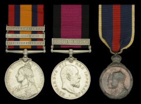 Three: Sergeant J. W. Duckham, Natal Field Artillery Queen's South Africa 1899-1902, 3 cl...