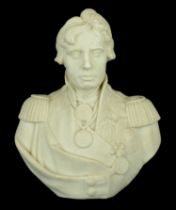A Copeland Parian ware bust of Nelson. Finely detailed, 25cm high, very good quality, showi...