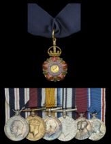 A fine post-War C.I.E., inter-War K.P.M. for Gallantry and Indian Police Medal group of seve...
