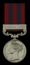 India General Service 1854-95, 1 clasp, Hazara 1888 (2366 Pte. J. Jackson 1st. Bn. Suff. R.)...