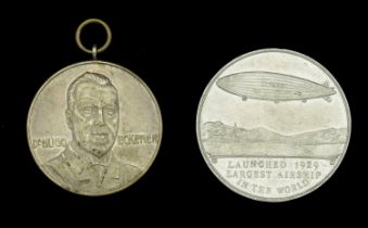 Zeppelin Interest. Two 1930s commemorative medallions relating to the LZ126 & the R.101; th...