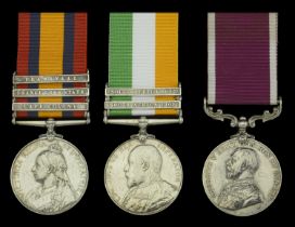 Three: Bandsman T. Cole, Nottinghamshire and Derbyshire Regiment Queen's South Africa 189...