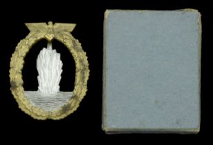 A Kriegsmarine Minesweeper Badge in its Original Presentation Box. A superb example, retain...