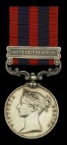 India General Service 1854-95, 1 clasp, North West Frontier (513 Gunr. E. Priest, D By. F Bd...