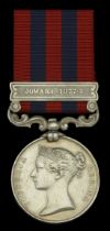 India General Service 1854-95, 1 clasp, Jowaki 1877-8 (1979 Drummer James Halsey. 2/9th. Foo...