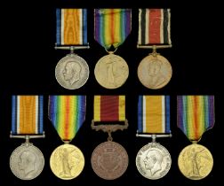 Three: Sergeant F. Foster, 1/5th Battalion, Suffolk Regiment British War and Victory Medals...