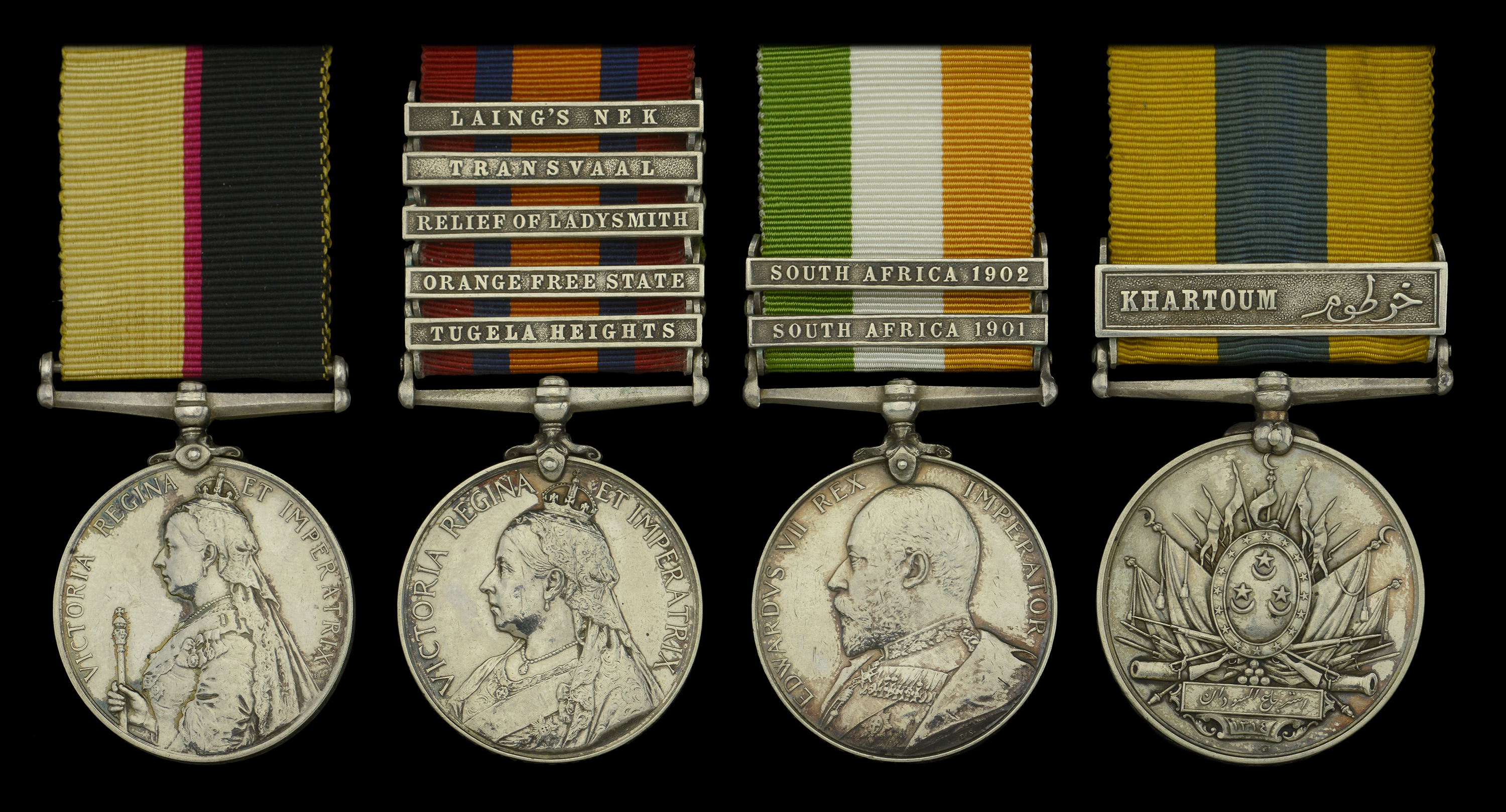 Four: Private W. Langton, Lancashire Fusiliers Queen's Sudan 1896-98 (4865. Pte. W. Langt...