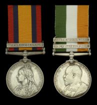 Pair: Private I. Taylor, Somerset Light Infantry Queen's South Africa 1899-1902, 5 clasps...