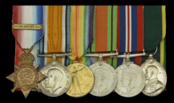 Six: Sergeant K. McLaren, Royal Engineers 1914 Star, with copy clasp (8406 Spr. K. McLare...