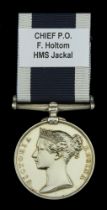 Royal Navy L.S. & G.C., V.R., narrow suspension (F. Holtom, C.P.O., H.M.S. Jackal.) impresse...