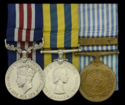 A 'Korea' M.M. group of three awarded to Corporal C. W. H. Pelley, Royal Canadian Regiment...