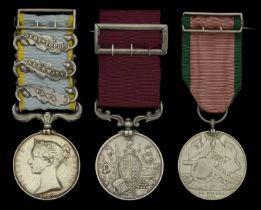 Three: Battery Sergeant-Major P. Beezley, Royal Artillery Crimea 1854-56, 3 clasps, Alma...