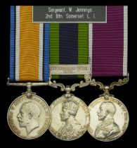 Three: Sergeant W. E. R. Jennings, Somerset Light Infantry British War Medal 1914-20 (89...