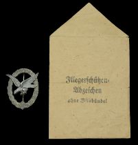 A Luftwaffe Air Gunner's Badge in its Original Presentation Packet. A mid-War type, with si...