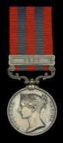 India General Service 1854-95, 1 clasp, Pegu (John Carroll. 18th. Ryl. Irish Regt.) good ver...