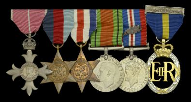 A Second War M.B.E. group of six awarded to Major E. Speechley, Royal Signals, who was furth...