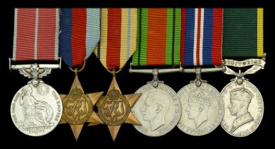 A Second War B.E.M. group of six awarded to Sergeant S. J. Gregory, Royal Artillery Brit...