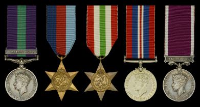 Five: Corporal S. W. Holman, Royal Signals General Service 1918-62, 1 clasp, Palestine (6...