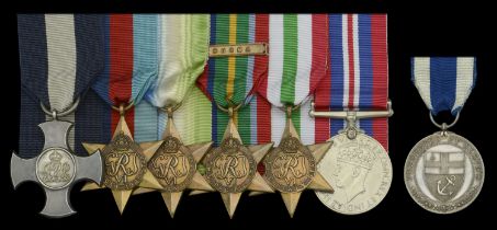 A Great War D.S.C. and Lloyd's Medal for Meritorious Service group of seven awarded to Capta...