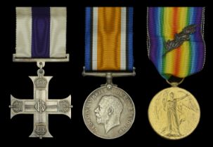 A Great War 1918 'German Spring Offensive' M.C. group of three awarded to Captain J. A. Wood...