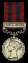 India General Service 1854-95, 1 clasp, Burma 1885-7 (117 Sergt. E. W. Willcocks. 2nd Bn. So...