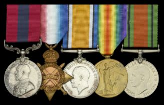 A Great War 'Western Front' D.C.M. group of five awarded to Company Sergeant-Major J. Croll,...