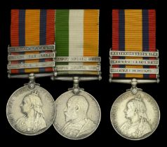 Pair: Private H. Petherham, Somerset Light Infantry Queen's South Africa 1899-1902, 3 clasp...