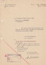 A German Second World War Heinrich Himmler Signed Letter. An A4 typed headed letter from th...