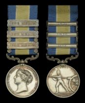 Percy Artillery Volunteers, Silver Medal for Merit 1863, with 3 loose clasps 'For Merit' eac...
