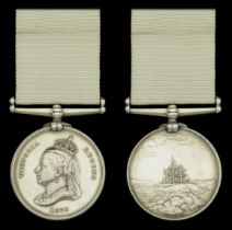 A rare and emotive Arctic 1875-76 Medal awarded to Gunner G. Porter, Royal Marine Artillery,...