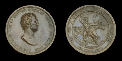 Highland Society Medal for Egypt 1801, bronze, with engraved Gaelic inscription to edge, som...