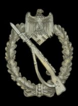 A German Second World War Infantry Assault Badge. A good example, non maker marked, possibl...