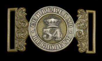 34th Cumberland Regiment Officer's Waist Belt Clasp 1855-81. Of standard pattern, the centr...