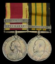 Pair: Private L. Lepla, Royal Marines China 1900, 2 clasps, Taku Forts, Relief of Pekin (...